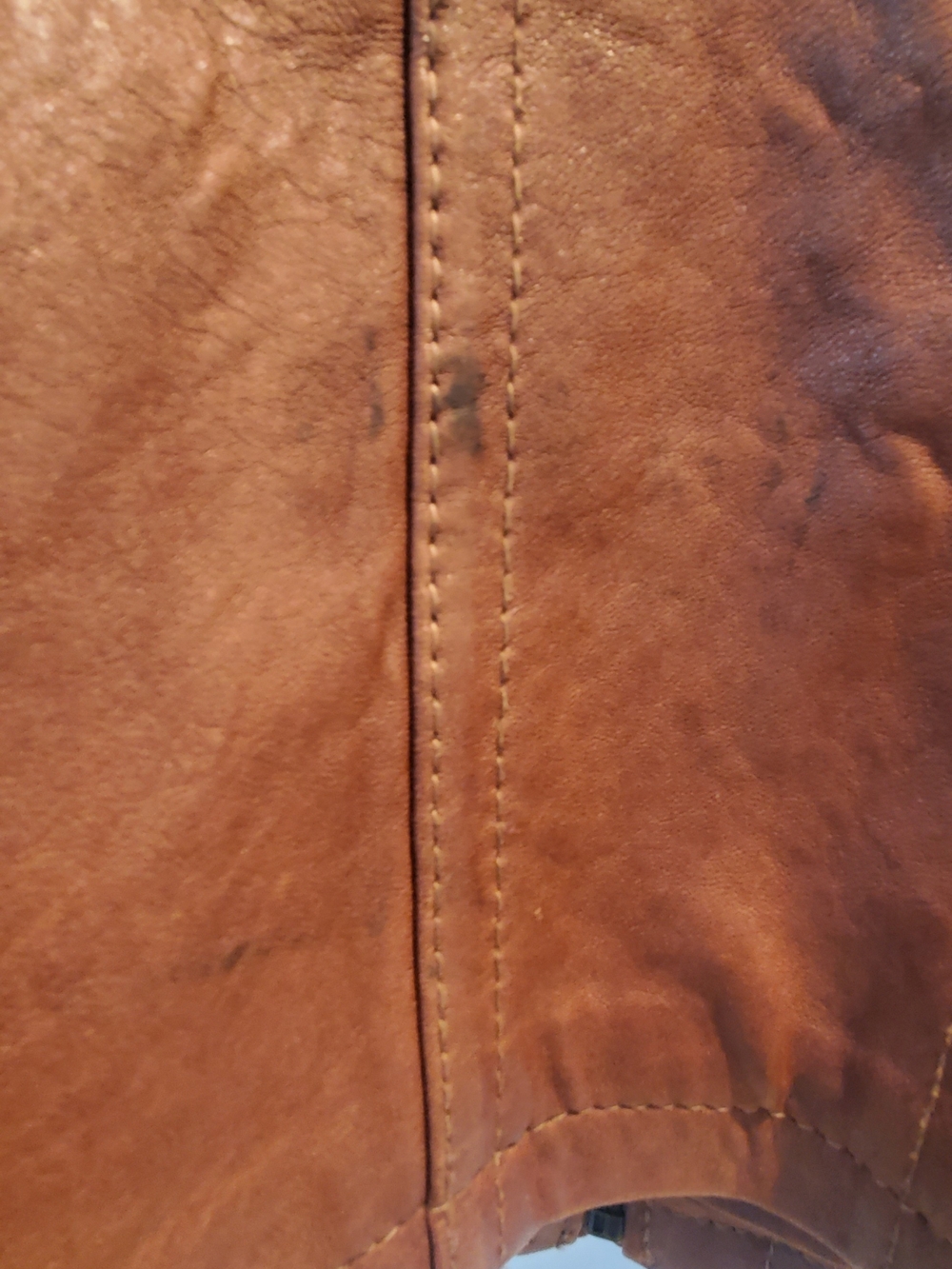 Marc New York Women's Chestnut Brown Leather Zip Jacket - Picture 5 of 6